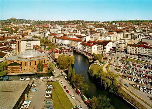 AK / Ansichtskarte Pforzheim Truemmerberg Herz Jesu Kirche Enz Innenstadt Pforzheim