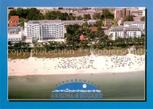 AK / Ansichtskarte Binz_Ruegen Fliegeraufnahme Arkona u. Rugard Strandhotels Binz_Ruegen