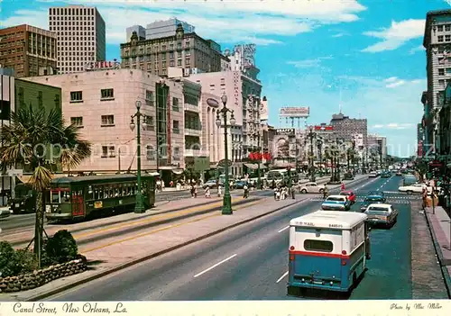 AK / Ansichtskarte New_Orleans_Louisiana Canal Street Strassenbahn 