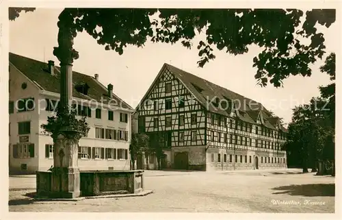 AK / Ansichtskarte Winterthur__ZH Kaserne Brunnen Militaerpost 