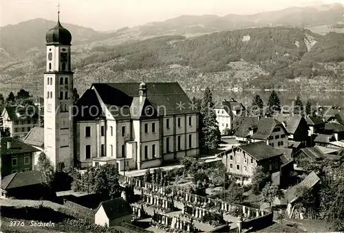 AK / Ansichtskarte Sachseln_OW Kirche mit Friedhof Sachseln OW