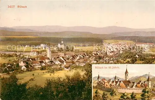 AK / Ansichtskarte Buelach_ZH Panorama Staedtebild im 16ten Jhdt Buelach_ZH