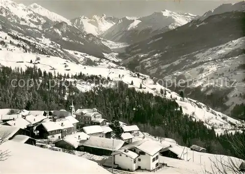 AK / Ansichtskarte Pany_GR Fliegeraufnahme mit Silvretta Gruppe und Klosters 