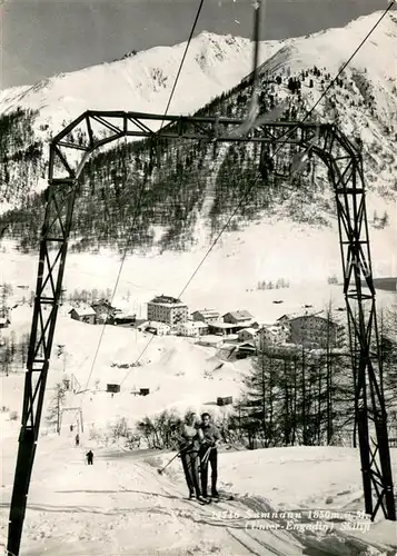 AK / Ansichtskarte Samnaun_Dorf Schlepplift Winteridyll Samnaun Dorf