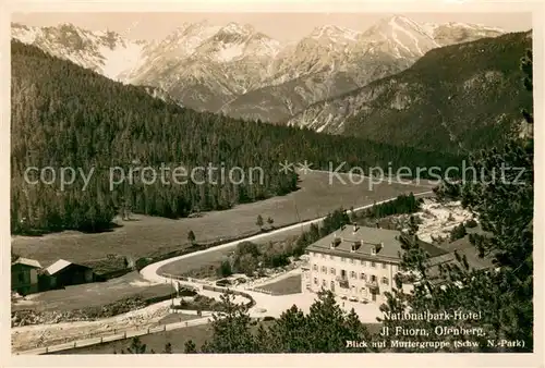 AK / Ansichtskarte Il_Fuorn Nationalpark Hotel Ofenberg mit Murtergruppe Il_Fuorn