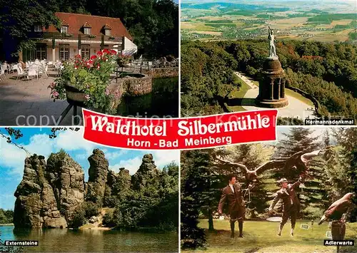 AK / Ansichtskarte Horn Bad_Meinberg Waldhotel Silbermuehle Externsteine Adlerwarte Hermannsdenkmal Horn Bad_Meinberg