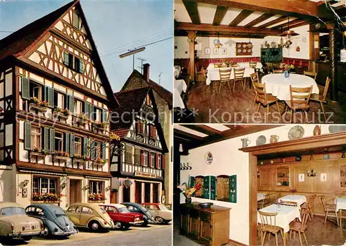 AK / Ansichtskarte Wolfach Gasthof Pension Hecht Gastraum Fachwerkhaeuser Altstadt Wolfach