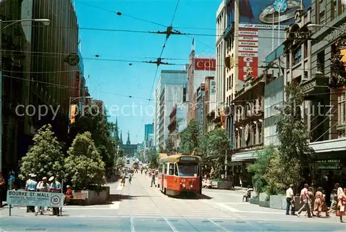 AK / Ansichtskarte Melbourne__Australia Bourke Street Mall Parliament House Strassenbahn 