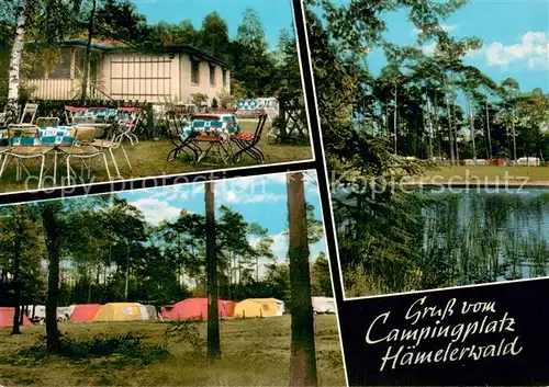 AK / Ansichtskarte Haemelerwald Gaststaette Forsthaus Hainwald am Wadsee Campingplatz Badesee Haemelerwald