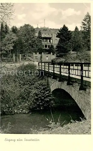 AK / Ansichtskarte Weilmuenster Eingang zum Sanatorium Weilmuenster