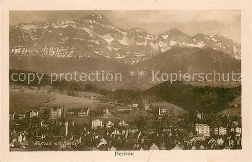 AK / Ansichtskarte Herisau_AR Panorama mit Saentis Herisau_AR