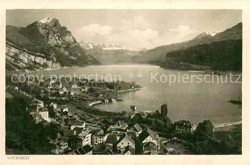 AK / Ansichtskarte Weesen_Walensee Panorama Weesen_Walensee