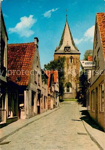 AK / Ansichtskarte Garding Fischerstrasse mit Blick auf die Kirche Garding