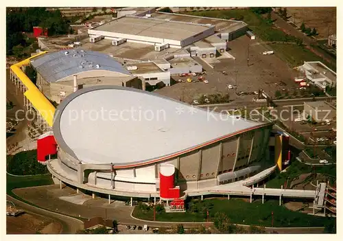 AK / Ansichtskarte Calgary Calgary Saddledome Modern architecture aerial view Calgary