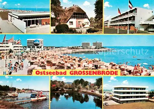 AK / Ansichtskarte Grossenbrode_Ostseebad Teilansichten Strandleben Hafen Hotel Grossenbrode_Ostseebad