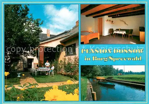 AK / Ansichtskarte Burg_Spreewald Pension Dossow Fremdenzimmer Wasserstrasse Kanufahren Burg Spreewald