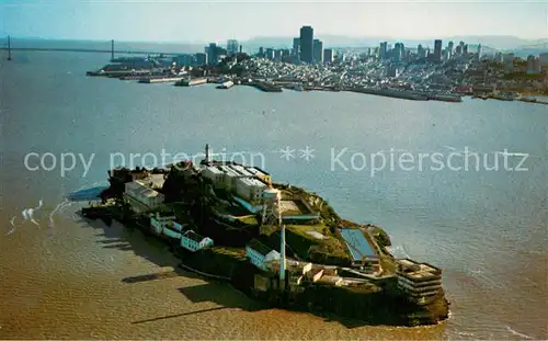 AK / Ansichtskarte San_Francisco_California Alcatraz Island Former Federal Penitentiary aerial view 