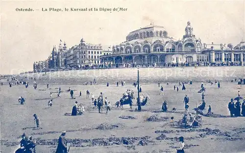 AK / Ansichtskarte Ostende_Oostende La Plage le Kursaal et la Digue de Mer 