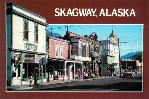 AK / Ansichtskarte Skagway_Alaska Boardwalks and old buildings line Business district 