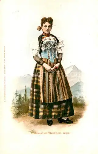 AK / Ansichtskarte Nidwalden_Unterwalden_Kanton Frau Portrait Nidwalden_Unterwalden