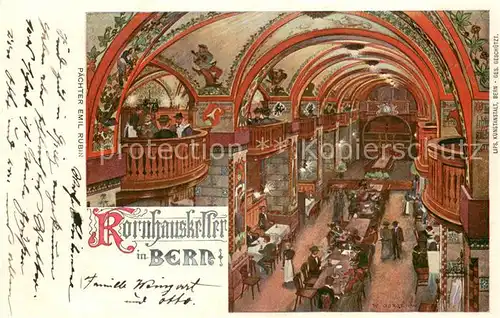 AK / Ansichtskarte Bern_BE Kornhauskeller Innenansicht Bern_BE