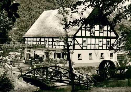 AK / Ansichtskarte Schlaubetal HO Gaststaette Bremsdorfer Muehle Wasserrad Holzbruecke Schlaubetal