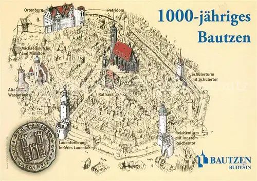 AK / Ansichtskarte Bautzen 1000 jaehriges Bautzen Karte Bautzen