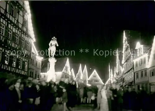 AK / Ansichtskarte Leonberg_Wuerttemberg Festliche Marktplatz Beleuchtung Leonberg Wuerttemberg