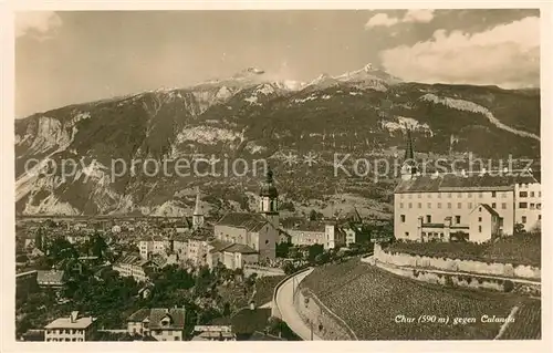 AK / Ansichtskarte Chur_GR Panorama mit Calanda Chur_GR