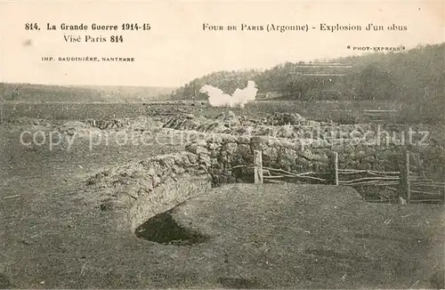 AK / Ansichtskarte Four_de_Paris_51_Argonne Explosion dun obus 