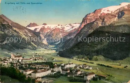 AK / Ansichtskarte Engelberg__OW Panorama mit Titlis und Spannoerter 