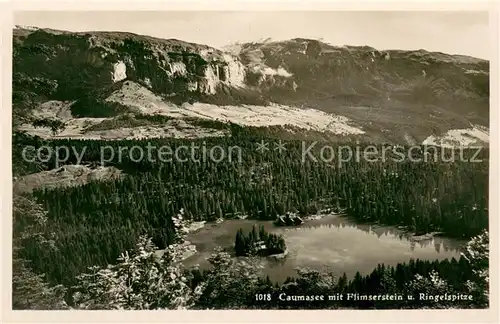 AK / Ansichtskarte Caumasee_Flims_GR mit Flimserstein und Ringelspitze 