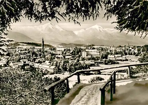 AK / Ansichtskarte Traunstein_Oberbayern Winterpanorama Alpen Traunstein_Oberbayern