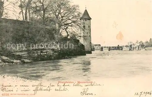 AK / Ansichtskarte Rheinfelden_AG Messerturm Rheinpartie Rheinfelden AG