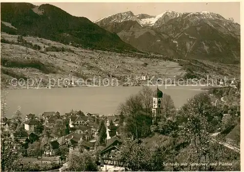 AK / Ansichtskarte Sachseln_OW mit Sarnersee und Pilatus Sachseln OW