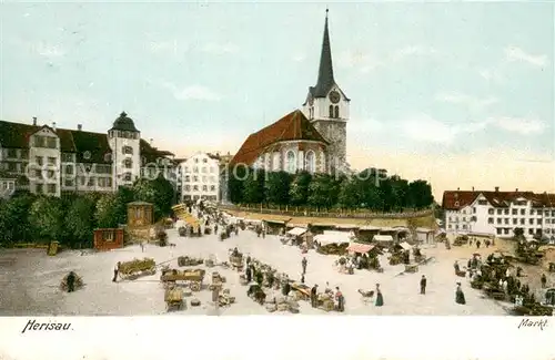 AK / Ansichtskarte Herisau_AR Marktplatz Kirche Herisau_AR