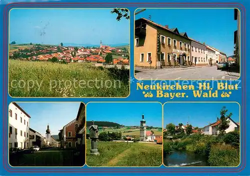 AK / Ansichtskarte Neukirchen_Heilig_Blut Panorama Ortszentrum Gasthof Bildstock Partie am Bach Neukirchen_Heilig_Blut