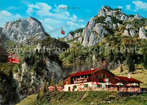 AK / Ansichtskarte Hochfelln_Bergen Bruendlingalm am Hochfelln Seilbahn Hochfelln Bergen