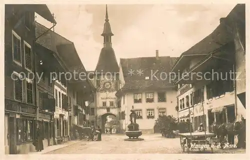 AK / Ansichtskarte Wangen_Aare_BE Stadttor Stadtplatz Feldpost 