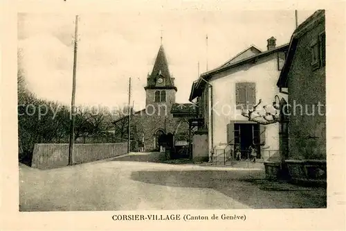 AK / Ansichtskarte Corsier Village_GE Ortspartie mit Brunnen  