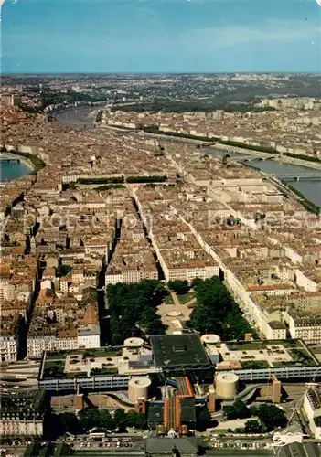 AK / Ansichtskarte Lyon_France Fliegeraufnahme Rhone et Saone de Perrache a Bellecour Lyon France