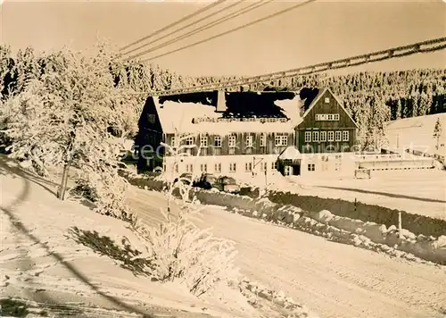 AK / Ansichtskarte Muehlleithen_Klingenthal HO Hotel Buschhaus Schnee Winter Muehlleithen_Klingenthal