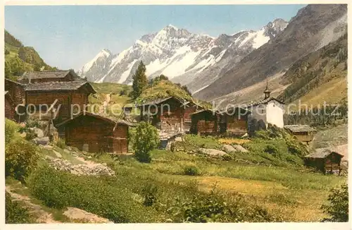 AK / Ansichtskarte Eisten im Loetschental mit Sattelhorn und Schienhorn Eisten