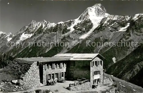 AK / Ansichtskarte Loetschental_VS Restaurant Kummenalp am Loetschenpass mit Bietschhorn 