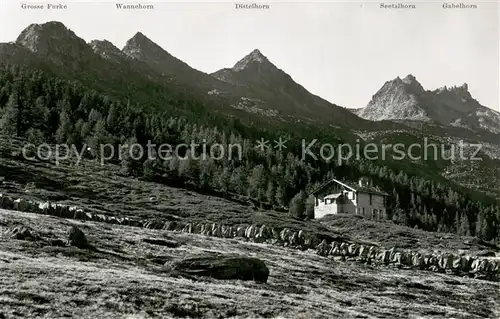 AK / Ansichtskarte Graechen_VS Restaurant Hannighuesli auf der Alp Hannig Graechen_VS