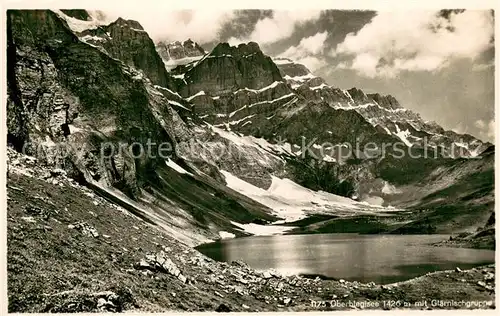 AK / Ansichtskarte Braunwald_GL Oberblegisee mit Glaernischgruppe Braunwald GL