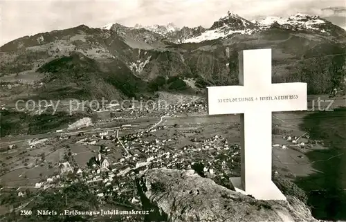 AK / Ansichtskarte Naefels Erloesungs Jubilaeumskreuz Panorama Naefels