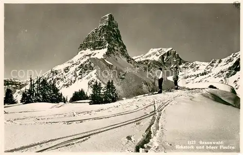 AK / Ansichtskarte Braunwald_GL mit Eckstock und boeser Faulen Braunwald GL