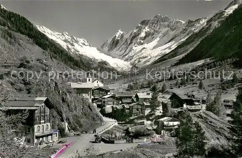 AK / Ansichtskarte Blatten__VS im Loetschental mit Loetschenluecke Sattelhorn und Schinhorn 