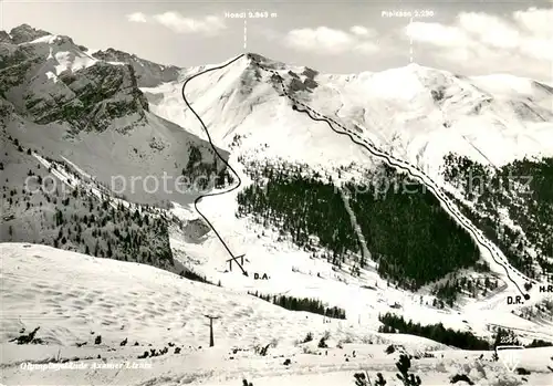 AK / Ansichtskarte Innsbruck Olympiastrecken Damenabfahrt Herrenabfahrt Innsbruck